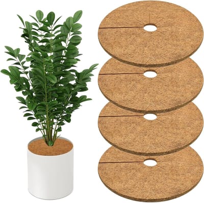 Kokosvezel mulchmatten voor planten, 30 cm, onkruidbestrijding en winterbescherming, dikte 0,3-0,4 cm, ideaal voor potplanten en tuinbedden