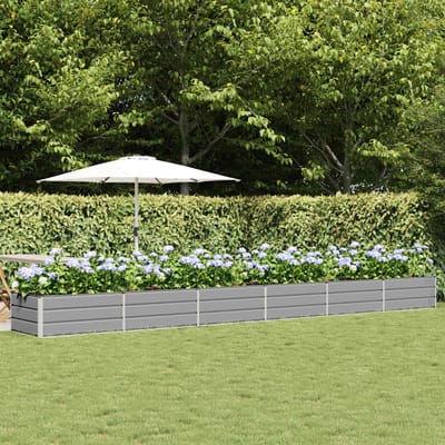 vidaXL - Plantenbak - Lichtgrijs - 600 - x - 80 - x - 45 - cm - Staal