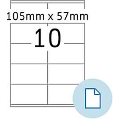 Etiketten HERMA 8420, permanente kleefstof, bedrukbaar, B 105 x H 57 mm, papier, wit, 5000 stuks/500 vellen