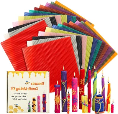 24 Stuks Bijenwasplaten voor het Maken van Kaarsen - DIY Kit voor Volwassenen en Kinderen, Perfect voor Feestdagen en Creatieve Cadeaus