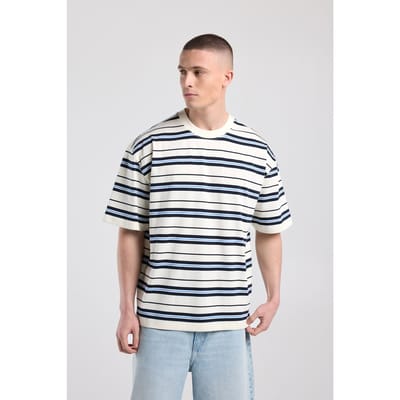 America Today Eldon Blue/white Maat: S | Basic T-Shirts Outlet | Heren | Blauw
