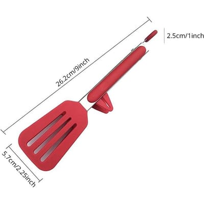 Pince à aliments en silicone rouge de 9 pouces avec support pour barbecue de cuisine, résistante aux hautes températures et anti-brûlure rouge