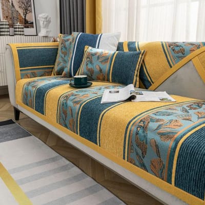 Moderne Chenille Streep Bankhoes Jacquard Hoekbank Antislip Slipcover L-Vorm Bank Armleuning Handdoek Stoelhoes Cushion cover30x50cm