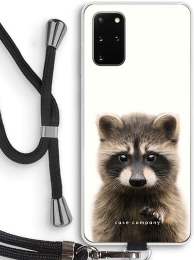 Hoesje met koord geschikt voor Samsung Galaxy S20 Plus hoesje met Koord - Rocco - Telefoonhoesje met Zwart Koord - Bescherming aan alle Kanten en Over de Schermrand