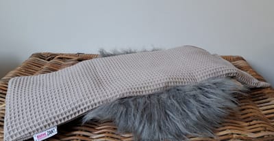 Warmezak! - XL - Pittenzak / coldpack - Wasbare hoes - Made in NL - 60x20cm - Beige - Wafelstof - Pittenkussen met biologische tarwe - Warmtekussen voor in de magnetron
