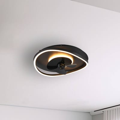 REALITY SORTLAND - Ventilator - Zwart mat - incl. 1x SMD 30 W - Licht apart schakelbaar - Geintegreerde dimmer - Lichtkleur instelbare - Nachtlampje - Dimbaar met schakelaar - Geheugenfunctie - 3 snelheidsinstellingen - Timer - Zomer- en wintermodus