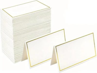 Actie4you® - Naamkaartjes voor Tafelschikking - 20 stuks - Voor Bruiloft of Feest - Tafelkaartjes - Tafel Plaatskaartjes – Goud Wit