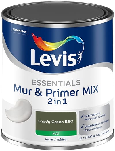 Levis - Essentials Mur & Primer Mix - Shady Green B80 - Mengverf - 1 L