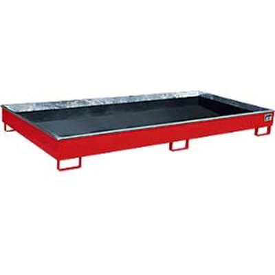 Bauer legbordbak RW 2700-1 PE, met PE inzet, L 2665 x B 1315 x H 210 mm, vlamrood RAL 3000