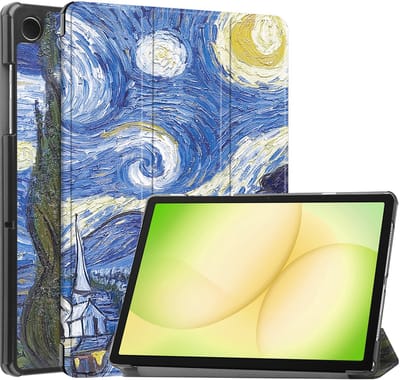 Hoes - Geschikt voor Samsung Galaxy Tab A11 Plus - Dun & Stevig - Trifold Bookcase - Hard Cover - Hardcover Book Case - Tablet Hoesje - Sterrenhemel