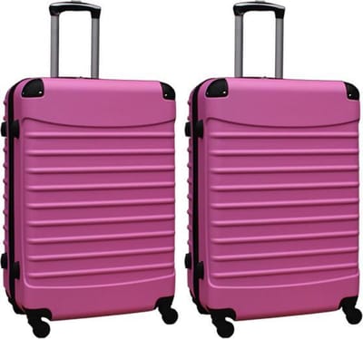 Travelerz kofferset 2 delige ABS groot - met cijferslot - 95 liter - licht roze