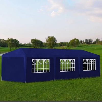 Tuinpaviljoen - Feesttent - Buitenfeesten - Winterbestendig - 3 x 9 m - Blauw