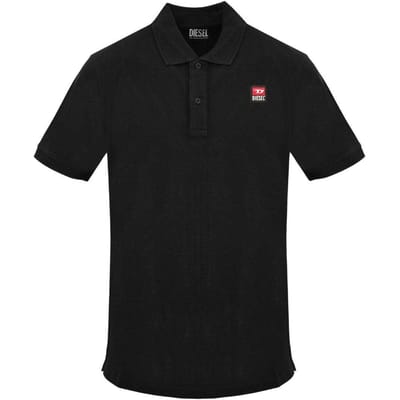 Diesel Heren Kaviaar Klein Logo Poloshirt (Zwart)