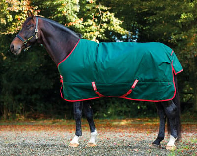 Rambo Original Turnout Lite 0g - Groen/Rood - 84 inch / 160-213 cm