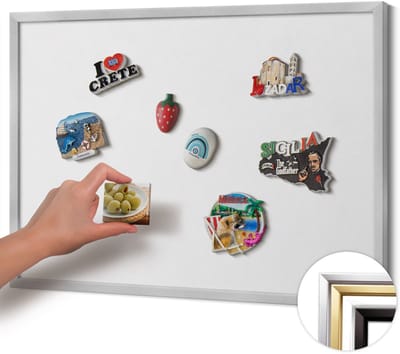 Wallfluent - Wit Magnetisch Bord in Verschillende Kleuren - 70 cm x 50 cm - Magneetbord met Zilveren Frame - Kleur wit - Magnetisch Bord Kindvriendelijk - Magnetisch Bord Rechthoekig - Memobord Magnetisch