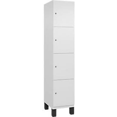 C+P Cambio lockerkast, 1 vak, 4 vakken, op poten, B 400 x D 525 x H 1980 mm, verkeerswit