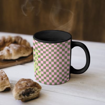 Magische Mok - Foto op Warmte Mokken - Koffiemok - Focus - Vakken - Roze - Magic Mok - Beker - 350 ML - Theemok - Mok met Tekst