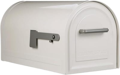 Architectural Mailboxes Reliant Grote Capaciteit, vergrendeling, Gegalvaniseerde Staal Post Mount Brievenbus, Wit