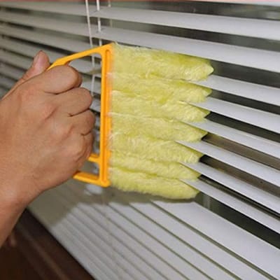 Cosensi- Jalozieënreiniger Mini - Microvezel Reinigingsborstel - Handbediend - Voor Gordijnen/Airconditioning - 16 x 13,5 cm - Comfortabel in Gebruik - Jaloezieënborstel
