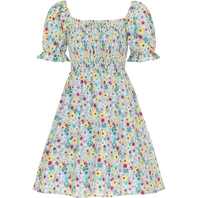 Mymo Zomerjurk Dames Lichtblauw Veelkleurig