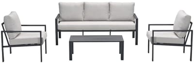 GI Springs aluminium stoel-bank loungeset - Carbon black