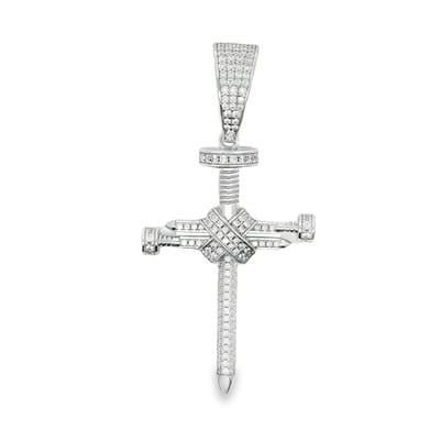 Juwelier Zwartevalk - Zilveren (gerhodineerd) spijker kruis hanger - 24.399