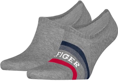 Tommy Hilfiger heren 2P footies hilfiger tab grijs