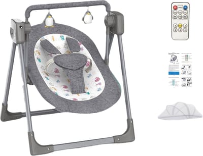 Livista® - Elektrische Wipstoel voor Baby's - BabySchommelstoel - Baby Swing - 5 Verstelbare Schommelniveaus - 3 Timerinstellingen - Intelligente Dubbele Bediening