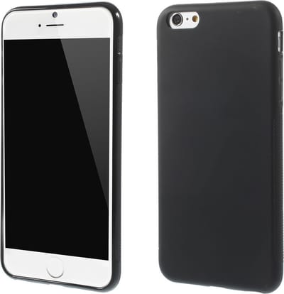 Peachy Effen zwart TPU hoesje geschikt voor iPhone 6 Plus 6s Plus silicone cover Black