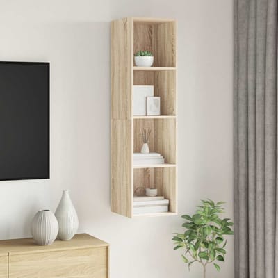 vidaXL - Tv-wandmeubel - 37x37x142,5 - cm - bewerkt - hout - sonoma - eikenkleurig