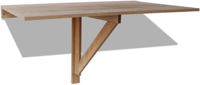 Inklapbare Wandtafel Eiken - Opvouwbare Bureau voor Thuis, Keuken of Kantoor