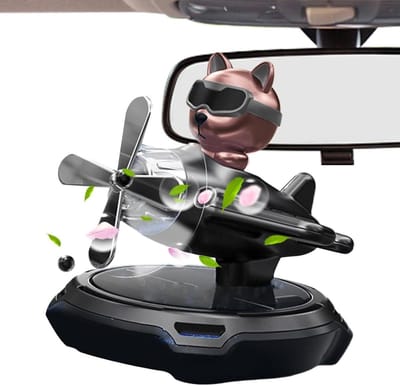 Auto Luchtverfrisser - Dashboard Decoratie - Ontspannen Rijden - Zonne-energie Aangedreven - 8.5 x 10.5 cm - Zwart