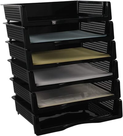 Bureau Organizer - Document Houder - Papieren Sorteren - Modulair Stapelbaar - A4 formaat - Zwart