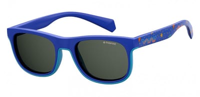 POLAROID KIDS Zonnebril (PLD8035/S) Kinderen Blauw Volledig omrand Polarizerend