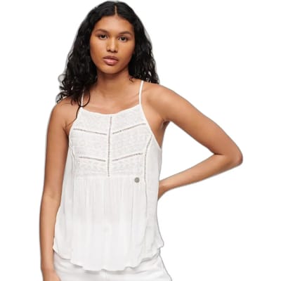 Superdry Top Vintage Lace York Cami W6011652a Off White Dames Maat - XS