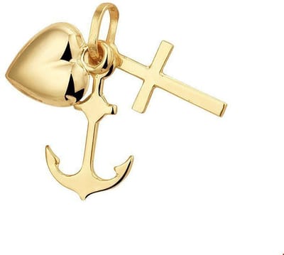 Hanger Geloof, Hoop En Liefde 14K Geelgoud