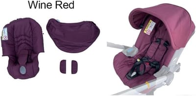 Kinderwagen Set - Stoelhoes Zonneklep - Kinderwagen Accessoires - Wasbaar Materiaal - 55 x 35 x 15 cm - Wijnrood