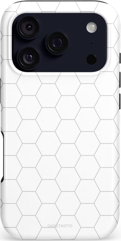 Casetastic hoesje geschikt voor Apple iPhone 17 Pro - MagSafe - Dubbellaagse bescherming - Zilverraat - Fashion Case - Wit