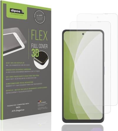 dipos FLEX – 2x Matte Screenprotector geschikt voor INOI A75 Elegance | Volledige Schermbescherming | Case-Friendly