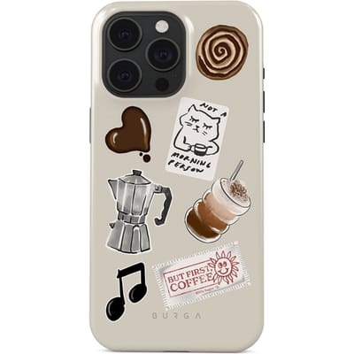 Burga Tough Backcover MagSafe voor de Apple iPhone 15 Pro - Oat Milk Please