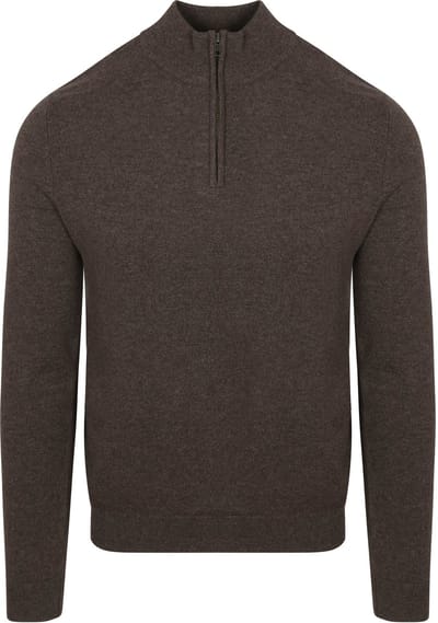 Steppin' Out Half Zip Trui Merinowol Bruin - Maat XXL - Heren - Pullovers