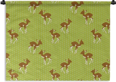Wandkleed - Wanddoek - Patronen - Hert - Stippen - 120x90 cm - Wandtapijt