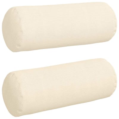 vidaXL Bolster Kussens 2 stuks Crème Ø 25 x 70 cm Cordstof