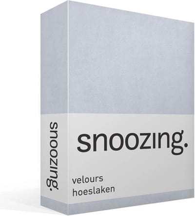 Snoozing velours hoeslaken - Eenpersoons - Hemel