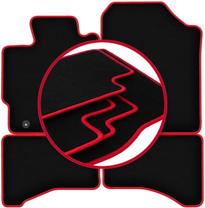 CARLUX-RED automatten voor: Toyota Yaris III Hybrid hatchback (2013-2017)