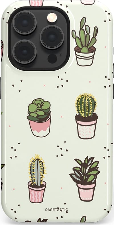 Casetastic Hoesje Geschikt voor Apple iPhone 15 Pro Magsafe - Stijlvolle Beschermende Duo-layer Case - Familie Cactus