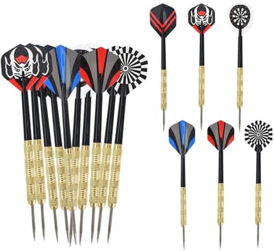 Dailygoods - Darts - 18-pack stalen tip darts - Professionele dartset