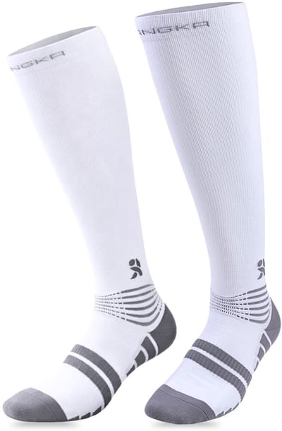 KANGKA Max2108 Compressiesokken maat L/XL (40-43) - Hardloopsokken - Wandelsokken - Compressiekousen - Steunkousen - Reissokken - Wit