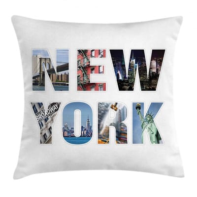 ABAKUHAUS New York Kussenhoes – NYC Letters – Dubbelzijdig 60x60 cm