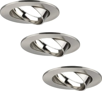 Ledvion - 3X LED Inbouwspot Rio - RVS - Dimbaar - 3W - 6500K - Ø85 mm